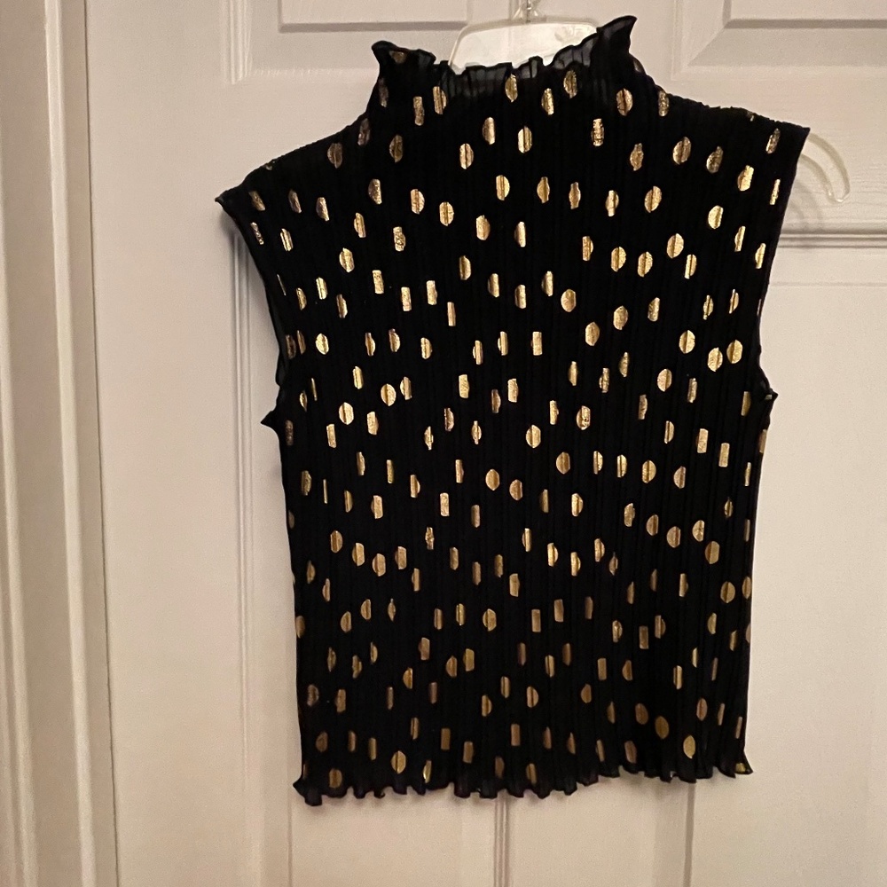 Pleated Dressy Sleeveless Top by Casual Corner